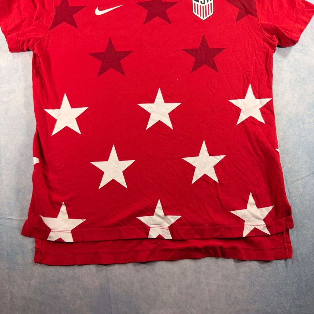 f Mens Small Red‎ Excellent Star Pattern USWNT USMNT Tee - Picture 3 of 8